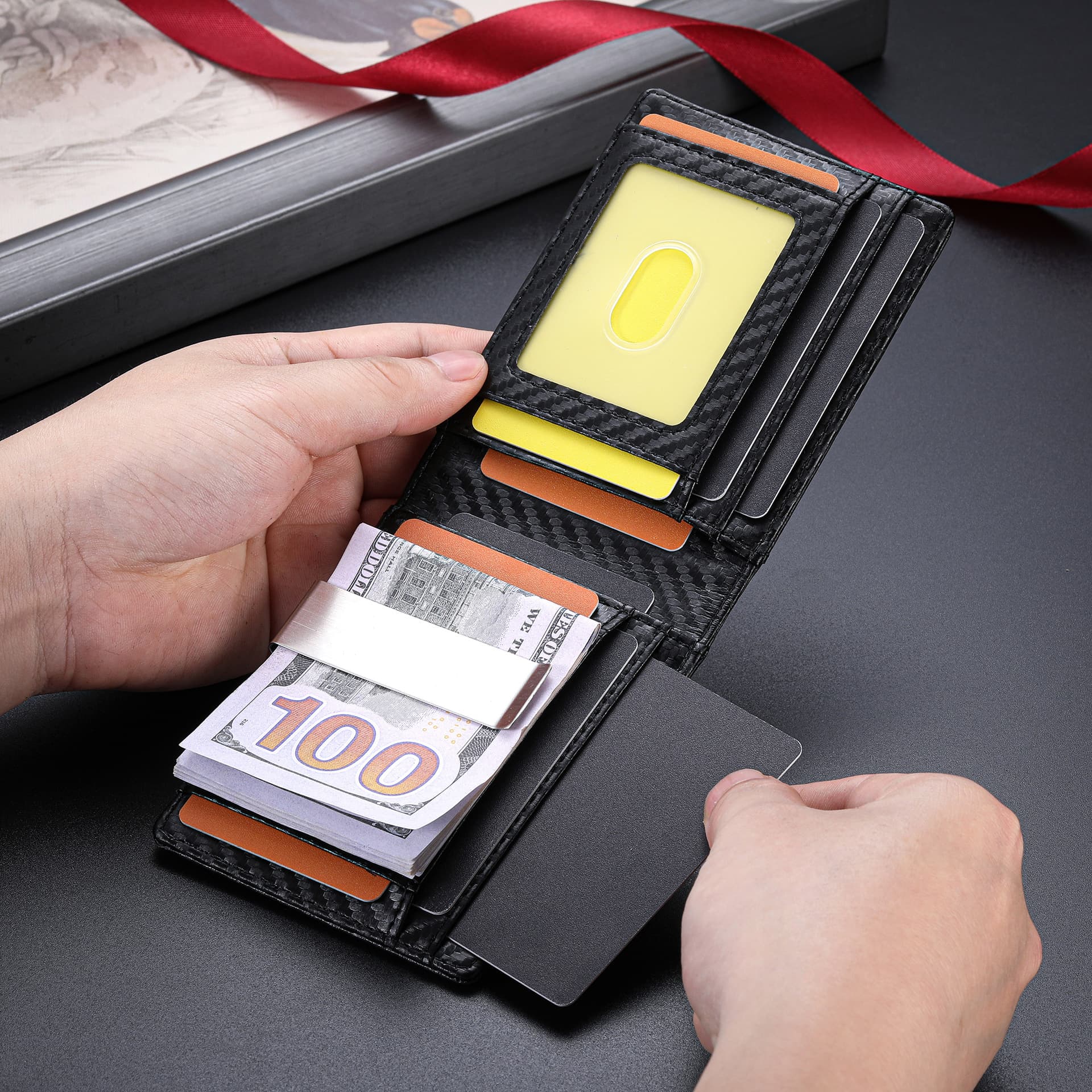 Card Holder For Men Automatic Pop-up Card RFID-blocking Aluminum Card Case